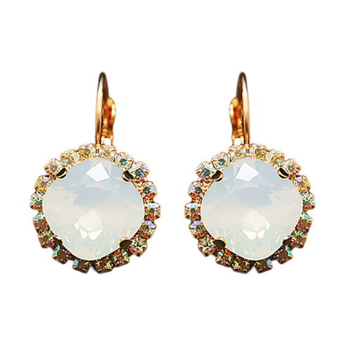 Auskari "Apžilbinošs Mirdzums III (White Opal)" ar Swarovski™ kristāliem